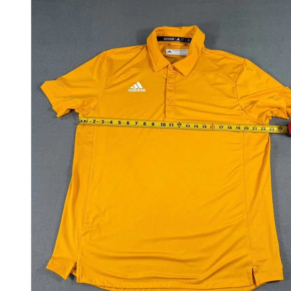 Adidas Men's Yellow Polo Shirt‎ Size Large Performance Golf Athletic Top Large